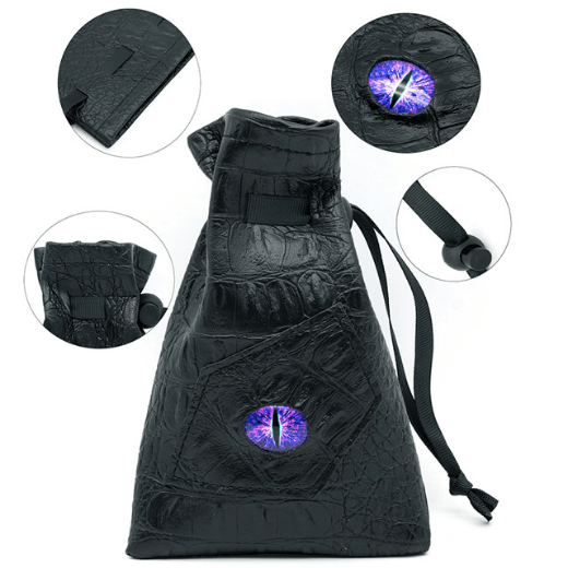 Black Leatherette 'Eye' Dice Bag