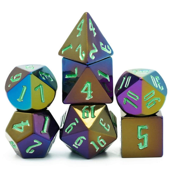 Jumbo Dice Set: Metallic with green