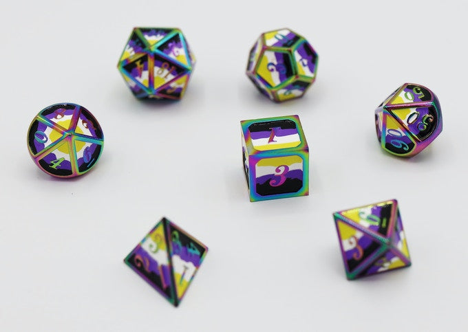 Dice For All: Metal Pride Flag Dice